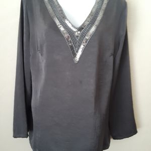 Roz & Ali sequined tunic top